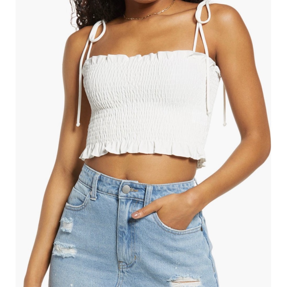 Nordstrom BP Smocked Jersey Camisole Tank